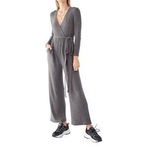 Urban Outfitters Cozy Ribbed Knit Wrap Jumpsuit